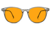 BlockBlueLight Blue Light Blocking Glasses - Amber Lens SunDown Billie Blue Blocking Glasses-Pearl Grey